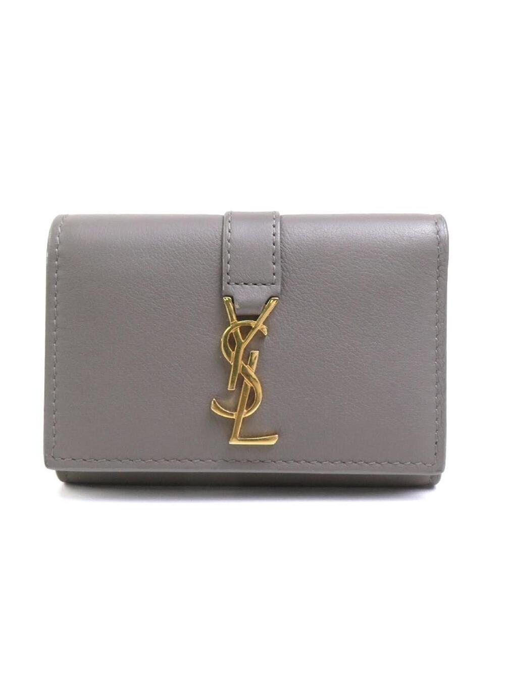 Auth Saint Laurent Key Case Gray #358674S22B